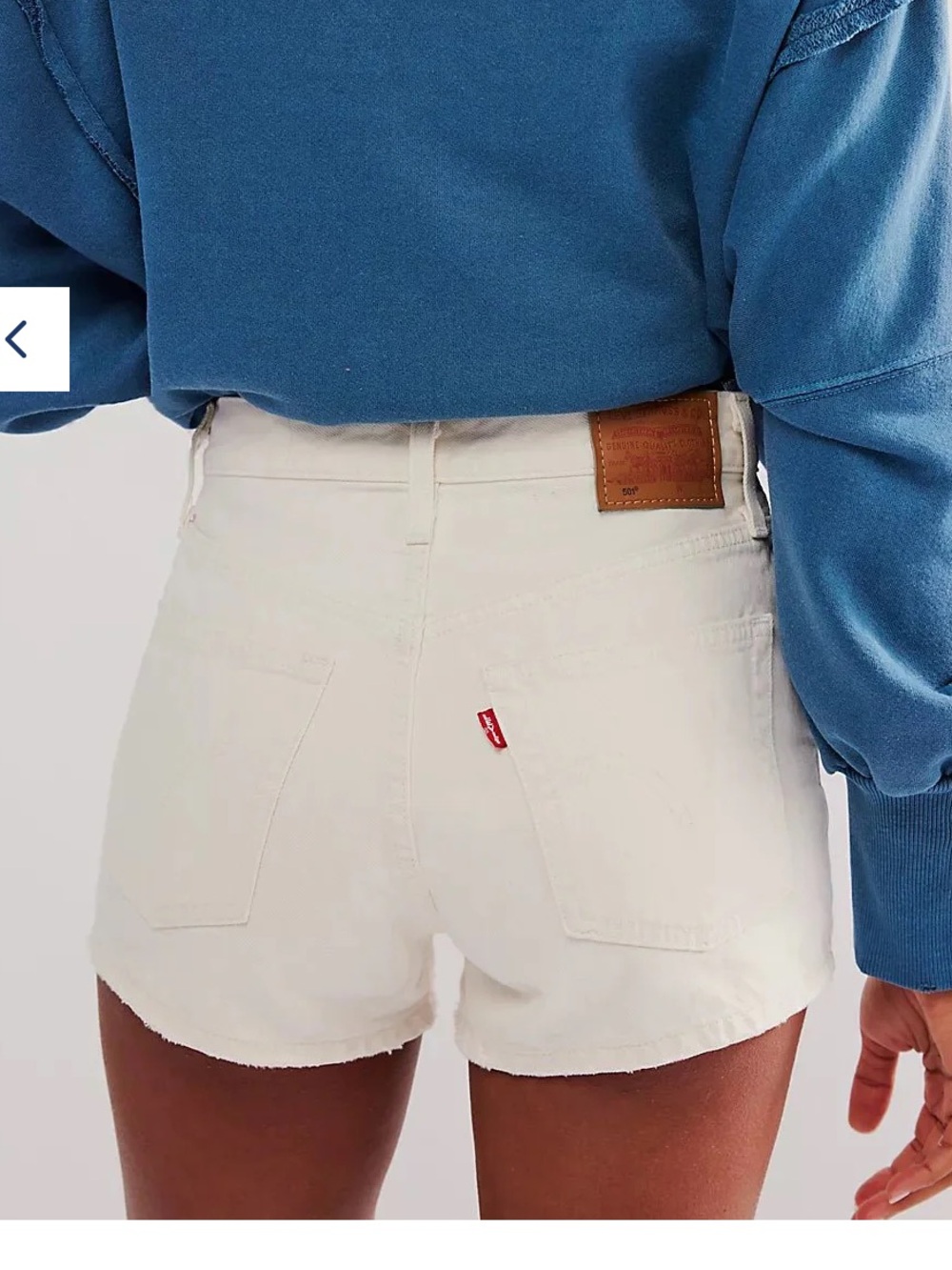 Levi's 501 White High-Rise Denim Shorts